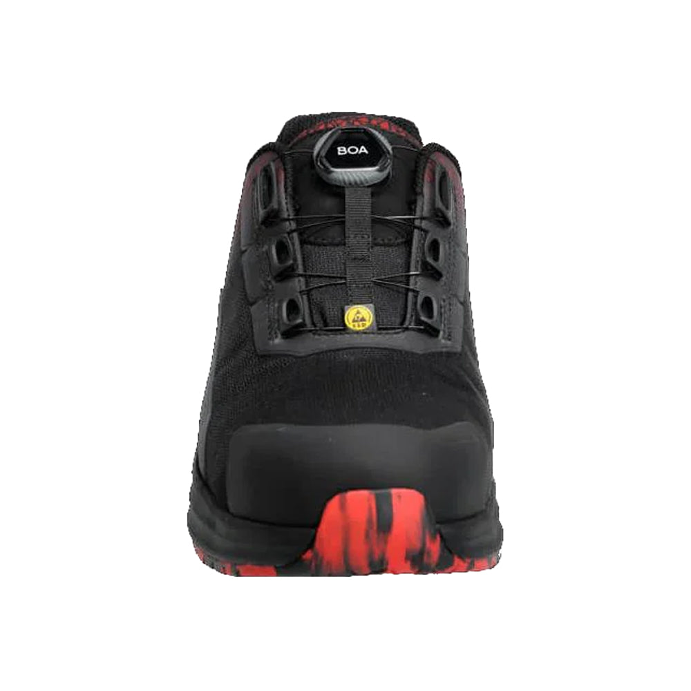 Black-Traffic Red - Side - Mascot Womens-Ladies Footwear Accelerate Safety Shoes