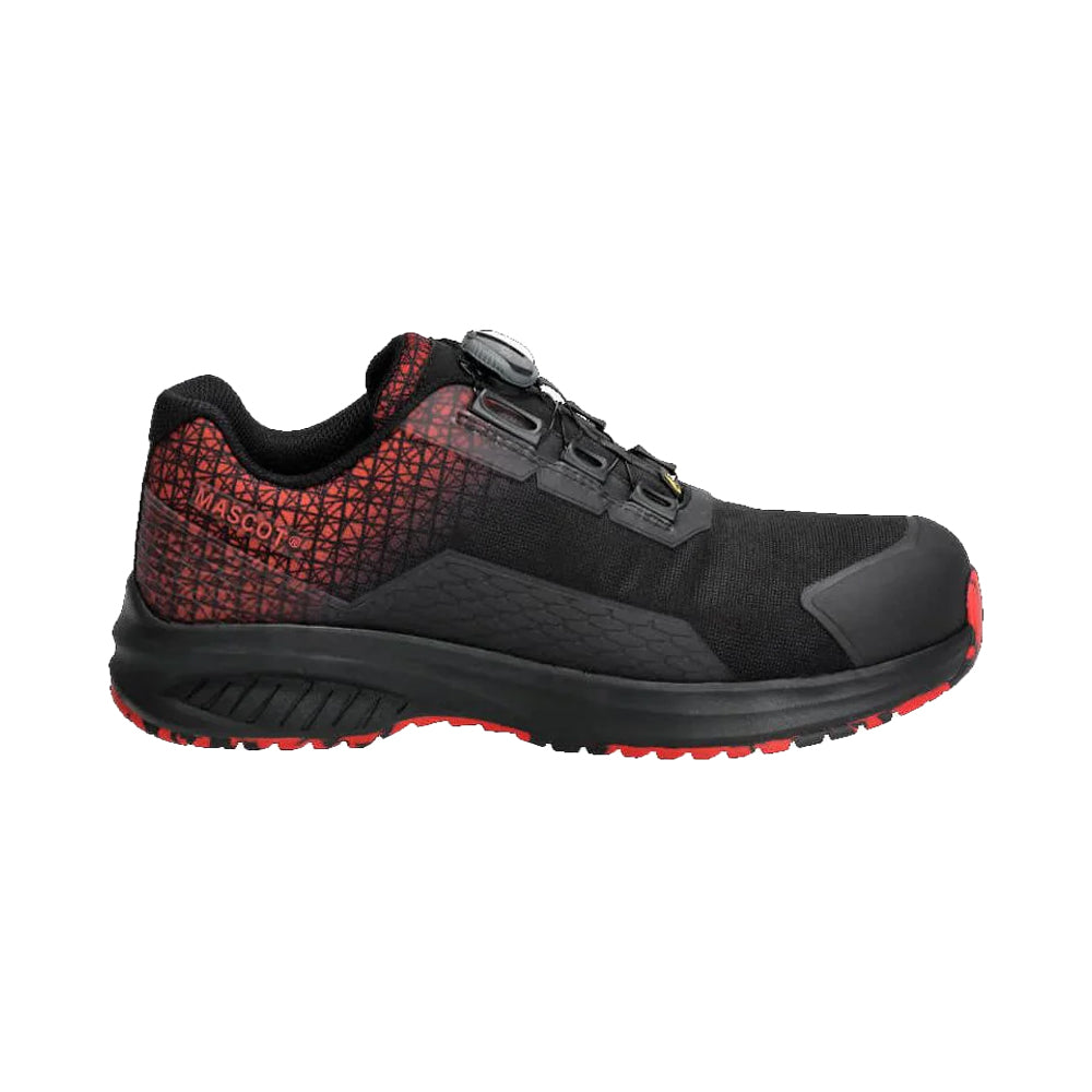 Black-Traffic Red - Front - Mascot Womens-Ladies Footwear Accelerate Safety Shoes
