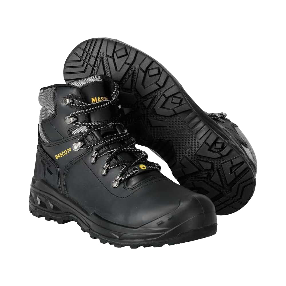 Black-Yellow - Lifestyle - Mascot Mens Footwear Industry Elbrus Leather Safety Boots