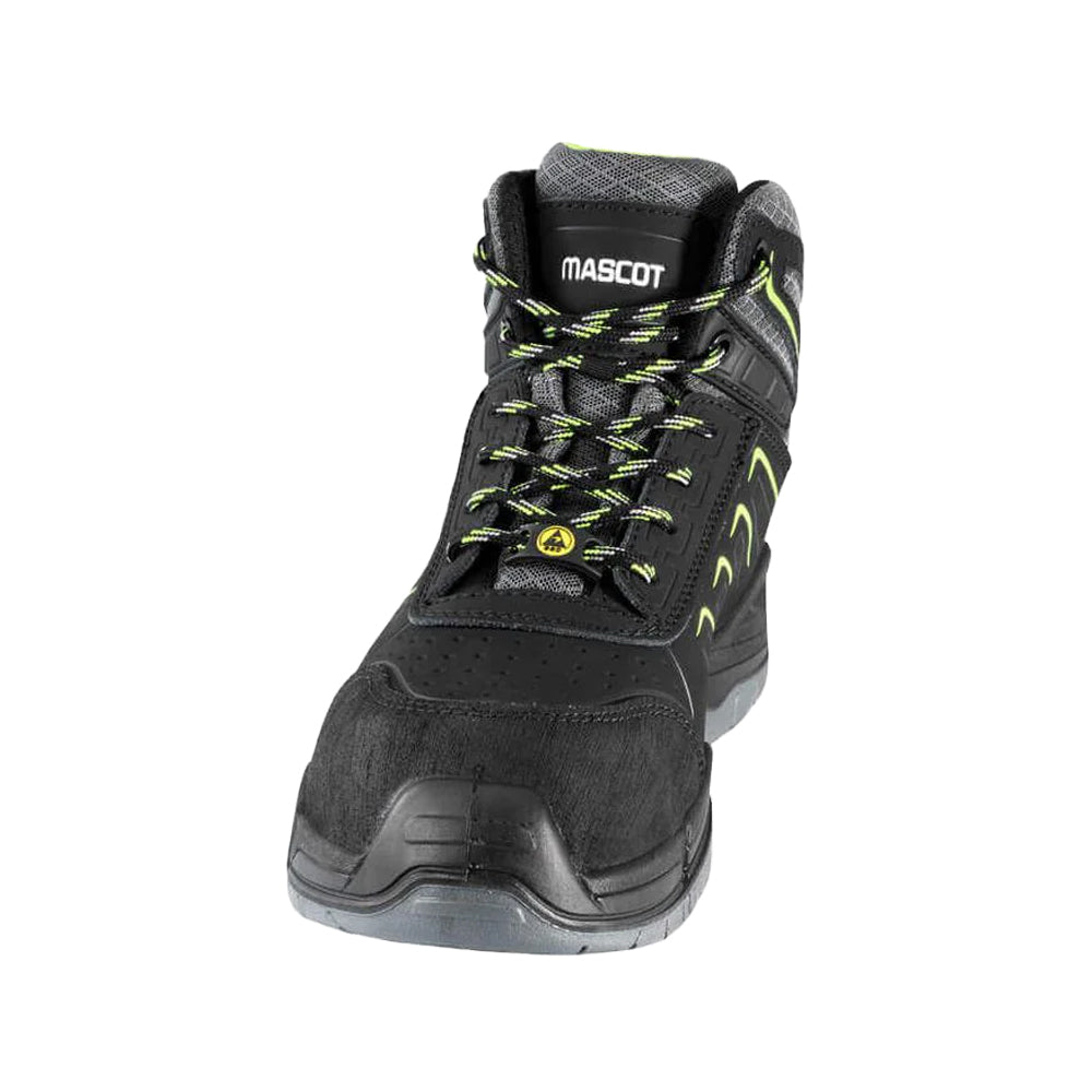 Black - Side - Mascot Unisex Adult Footwear Bimberi Peak Coated Leather Safety Boots
