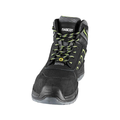 Black - Side - Mascot Unisex Adult Footwear Bimberi Peak Coated Leather Safety Boots