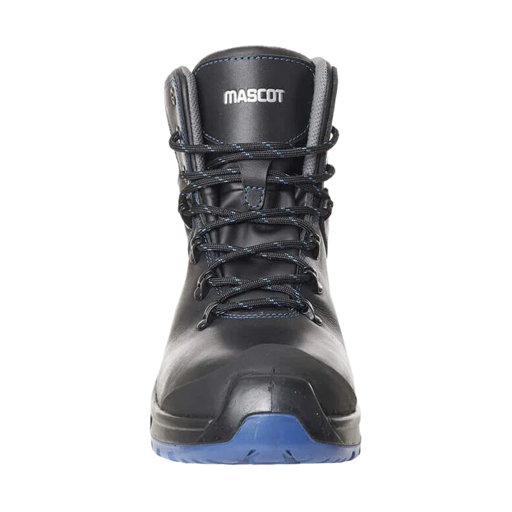Black-Royal Blue - Side - Mascot Mens Footwear Flex Leather Safety Boots