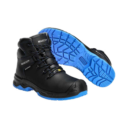 Black-Royal Blue - Lifestyle - Mascot Mens Footwear Flex Leather Safety Boots