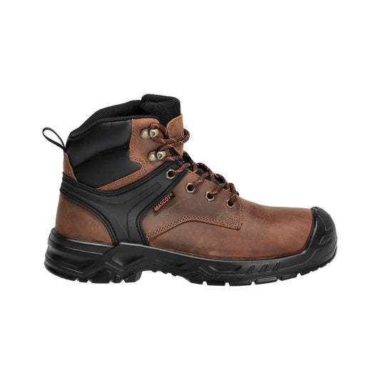 Nut Brown-Black - Front - Mascot Mens Footwear Originals Leather Safety Boots
