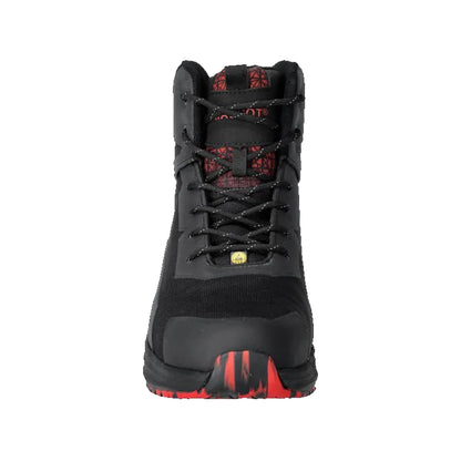 Black-Traffic Red - Side - Mascot Unisex Adult Footwear Accelerate Safety Boots
