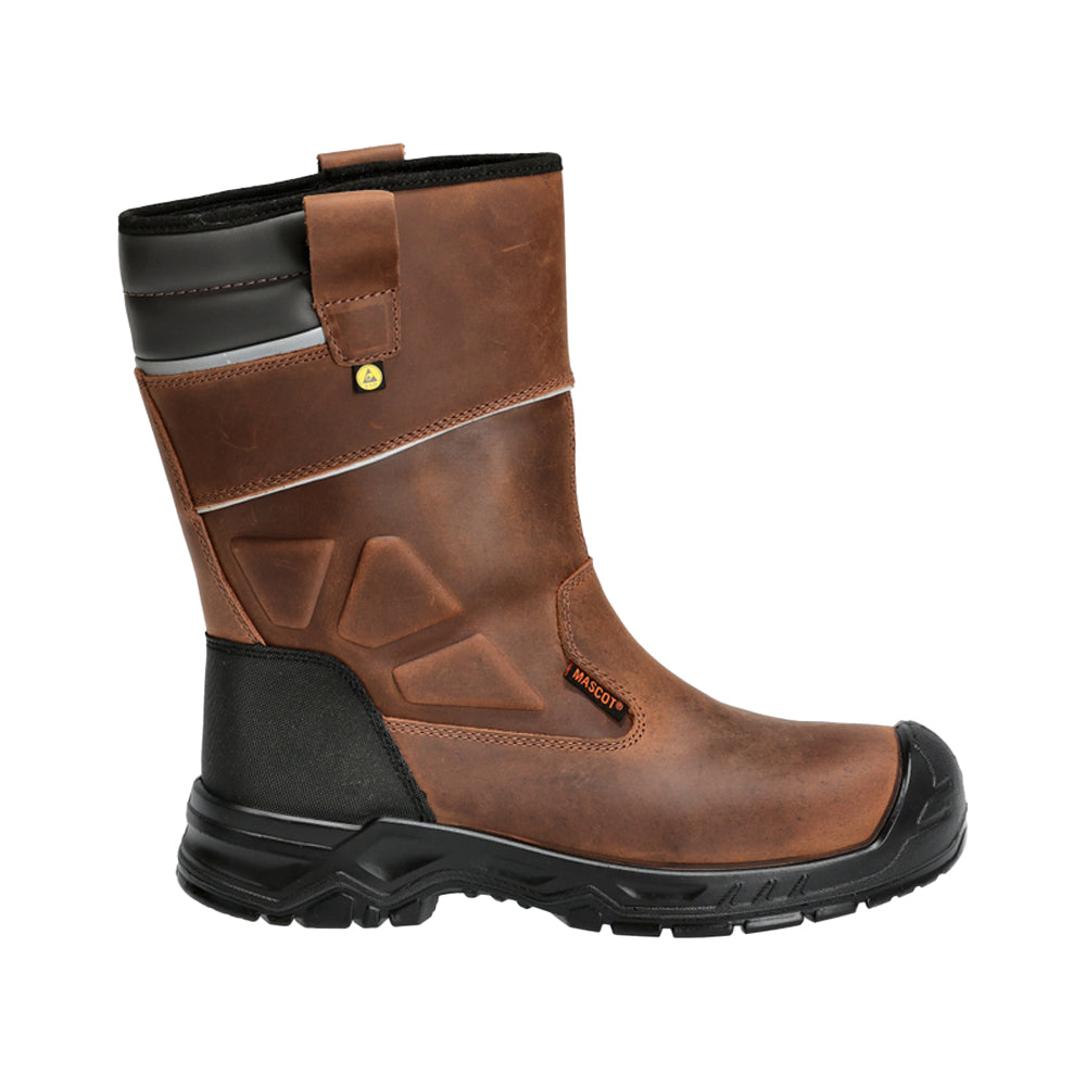 Nut Brown-Black - Side - Mascot Mens Footwear Originals Leather Safety Boots