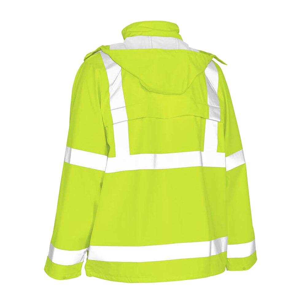 Hi Vis Yellow - Back - Mascot Mens Safe Aqua Rain Jacket