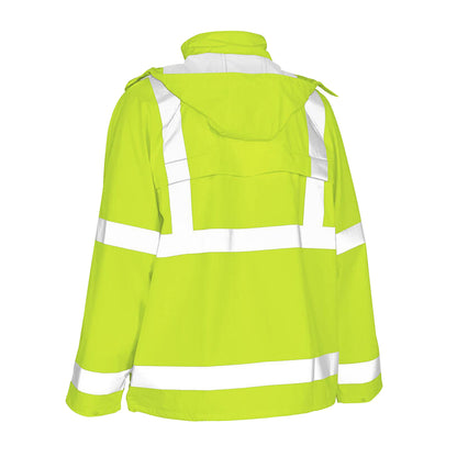 Hi Vis Yellow - Back - Mascot Mens Safe Aqua Rain Jacket