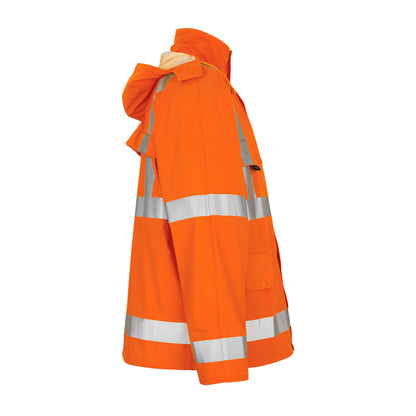 Hi Vis Orange - Side - Mascot Mens Safe Aqua Rain Jacket
