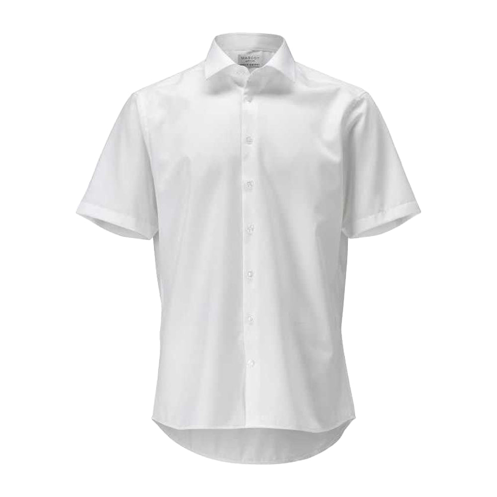 White - Front - Mascot Mens Frontline Poplin Short-Sleeved Shirt