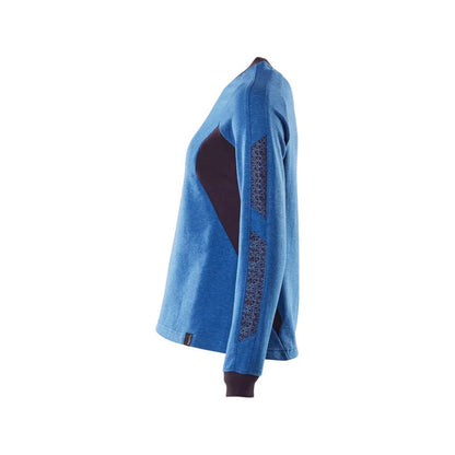 Azure Blue-Dark Navy - Side - Mascot Womens-Ladies Accelerate Sweatshirt