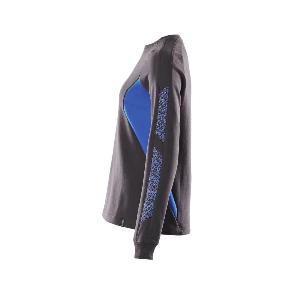 Dark Navy-Azure Blue - Side - Mascot Womens-Ladies Accelerate Sweatshirt