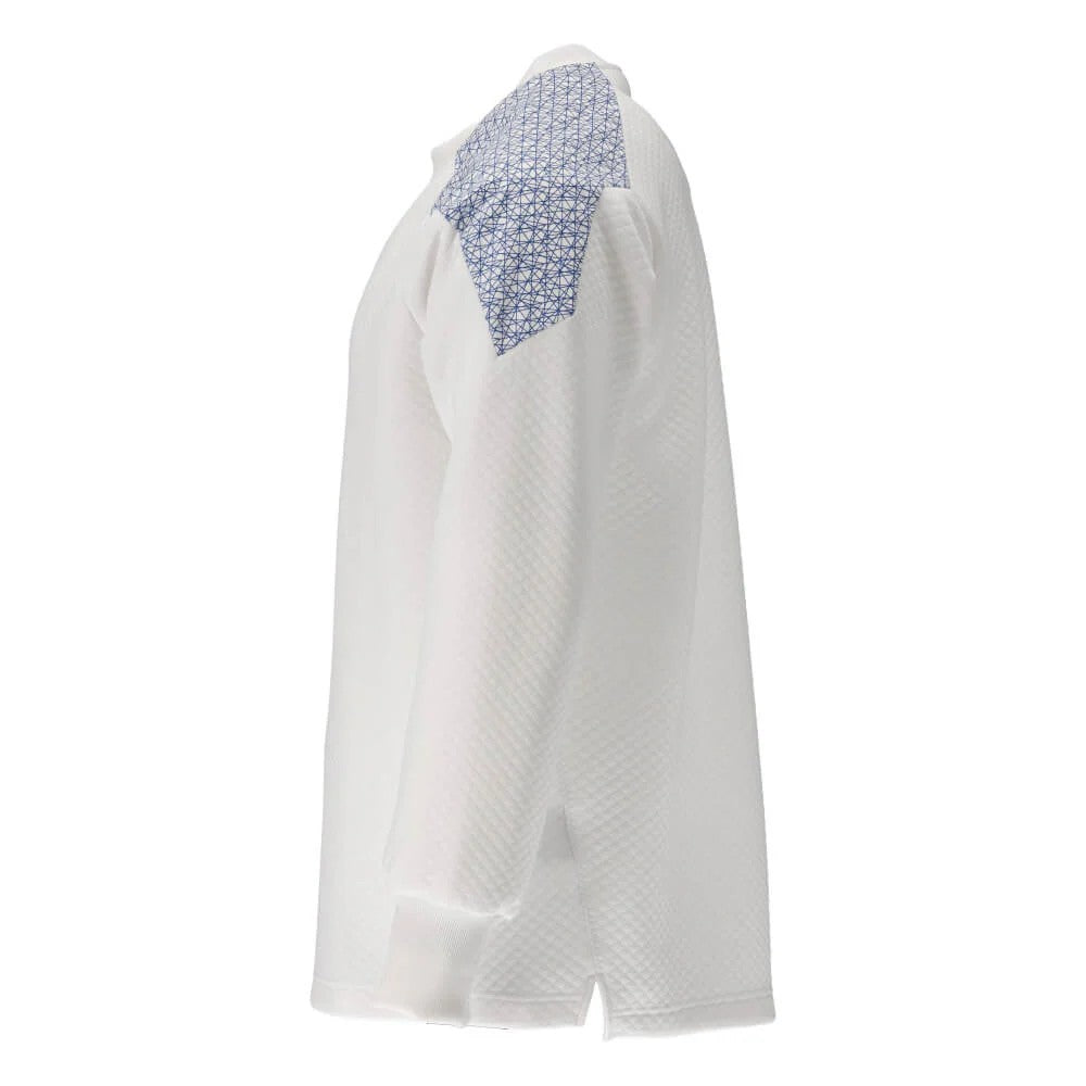 White-Azure Blue - Side - Mascot Mens Food & Care Crew Neck Sweatshirt