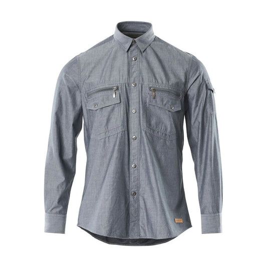 Dark Blue - Front - Mascot Mens Crossover Norwood Chambray Shirt