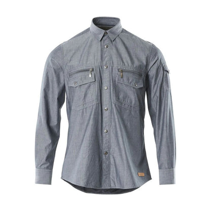 Dark Blue - Front - Mascot Mens Crossover Norwood Chambray Shirt