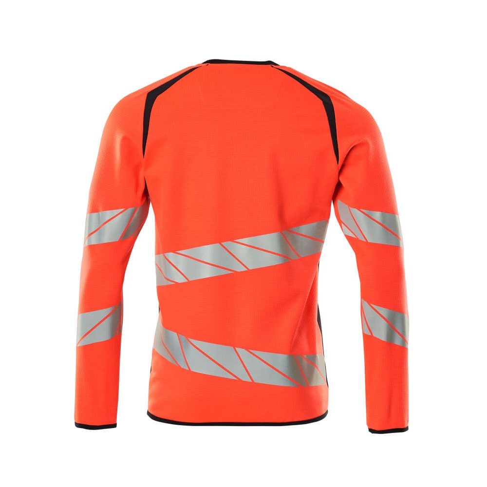 Hi Vis Red-Dark Navy - Back - Mascot Mens Accelerate Safe Premium Two Tone Sweatshirt