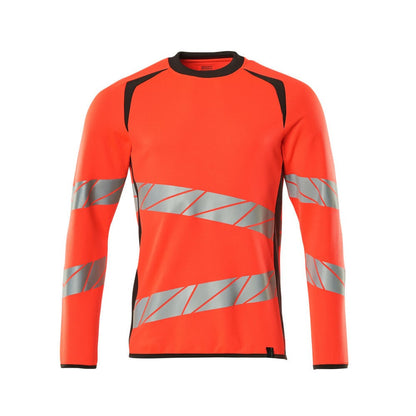 Hi Vis Red-Dark Anthracite - Front - Mascot Mens Accelerate Safe Premium Two Tone Sweatshirt