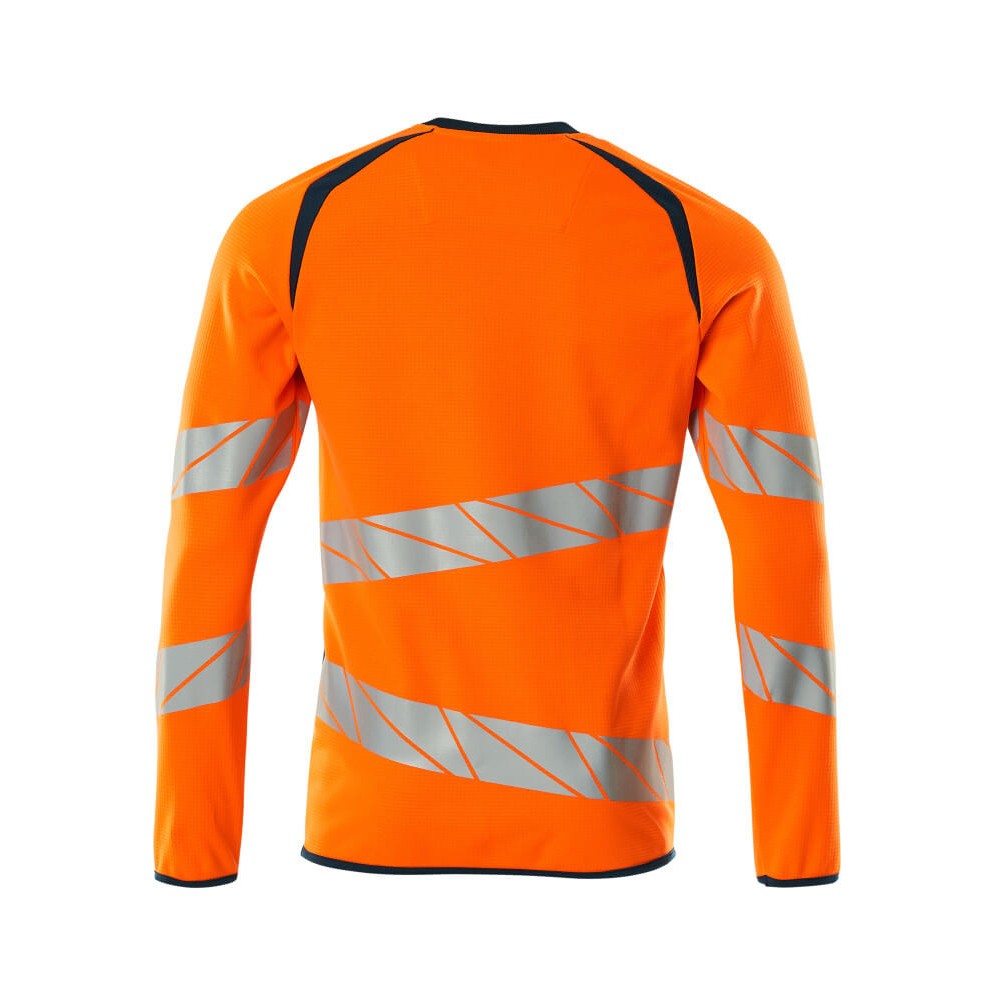 Hi Vis Orange-Dark Petroleum - Back - Mascot Mens Accelerate Safe Premium Two Tone Sweatshirt