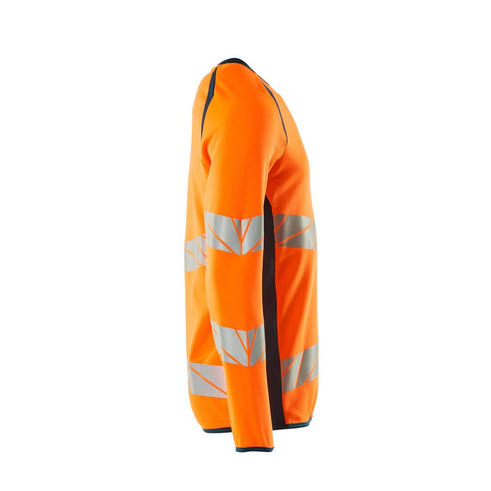 Hi Vis Orange-Dark Petroleum - Side - Mascot Mens Accelerate Safe Premium Two Tone Sweatshirt