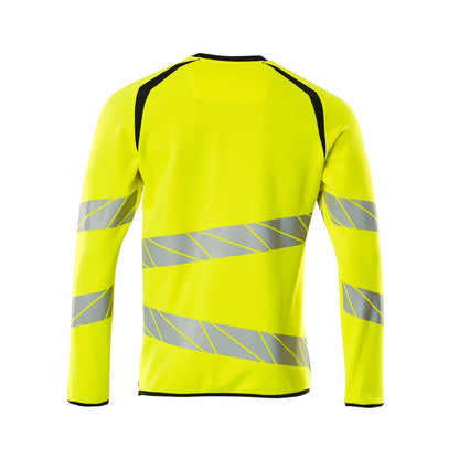 Hi Vis Yellow-Dark Navy - Back - Mascot Mens Accelerate Safe Premium Two Tone Sweatshirt