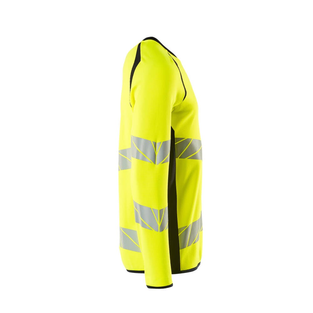 Hi Vis Yellow-Dark Navy - Side - Mascot Mens Accelerate Safe Premium Two Tone Sweatshirt