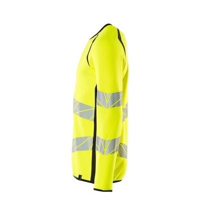 Hi Vis Yellow-Dark Navy - Lifestyle - Mascot Mens Accelerate Safe Premium Two Tone Sweatshirt