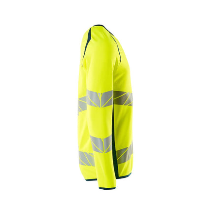 Hi Vis Yellow-Dark Petroleum - Side - Mascot Mens Accelerate Safe Premium Two Tone Sweatshirt