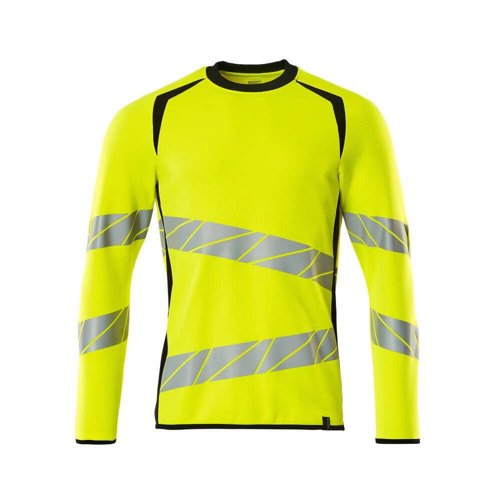 Hi Vis Yellow-Black - Front - Mascot Mens Accelerate Safe Premium Two Tone Sweatshirt