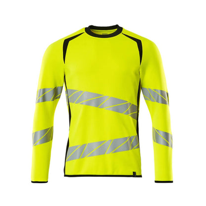 Hi Vis Yellow-Black - Front - Mascot Mens Accelerate Safe Premium Two Tone Sweatshirt