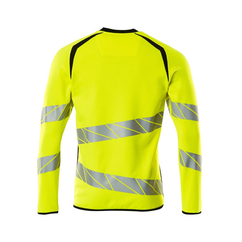 Hi Vis Yellow-Black - Back - Mascot Mens Accelerate Safe Premium Two Tone Sweatshirt