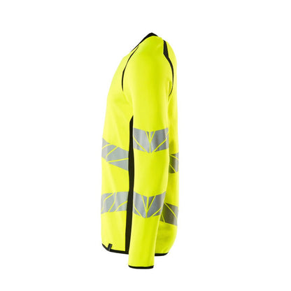 Hi Vis Yellow-Black - Lifestyle - Mascot Mens Accelerate Safe Premium Two Tone Sweatshirt