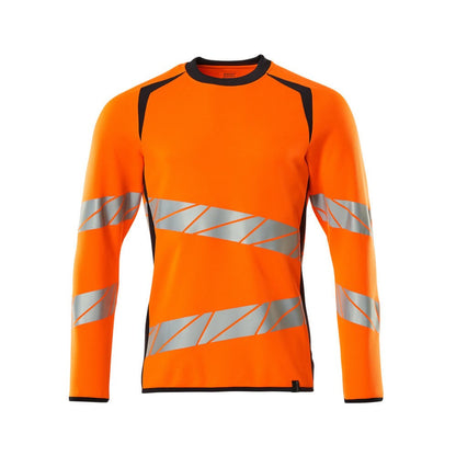 Hi Vis Orange-Dark Navy - Front - Mascot Mens Accelerate Safe Premium Two Tone Sweatshirt