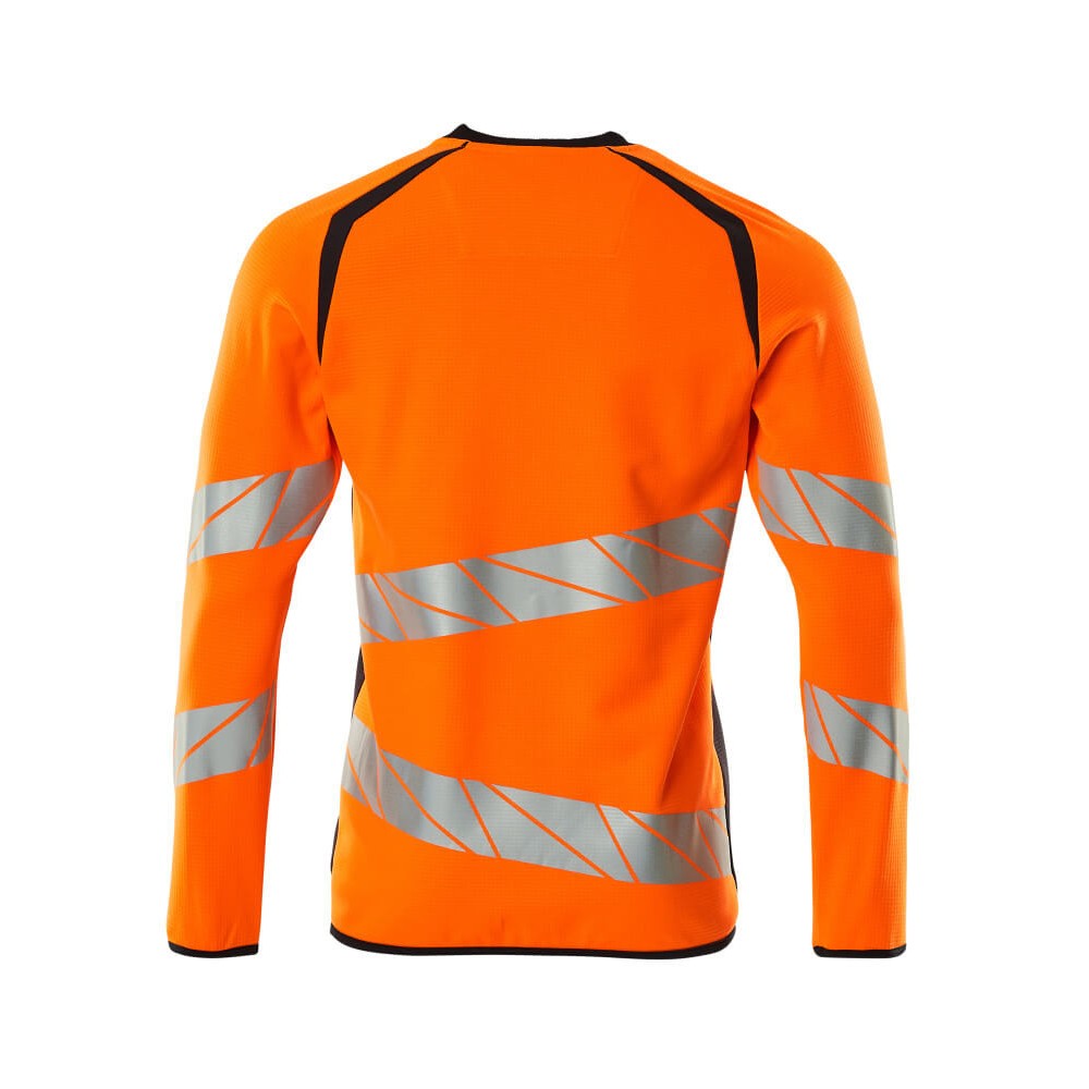 Hi Vis Orange-Dark Navy - Back - Mascot Mens Accelerate Safe Premium Two Tone Sweatshirt