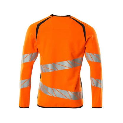 Hi Vis Orange-Dark Navy - Back - Mascot Mens Accelerate Safe Premium Two Tone Sweatshirt