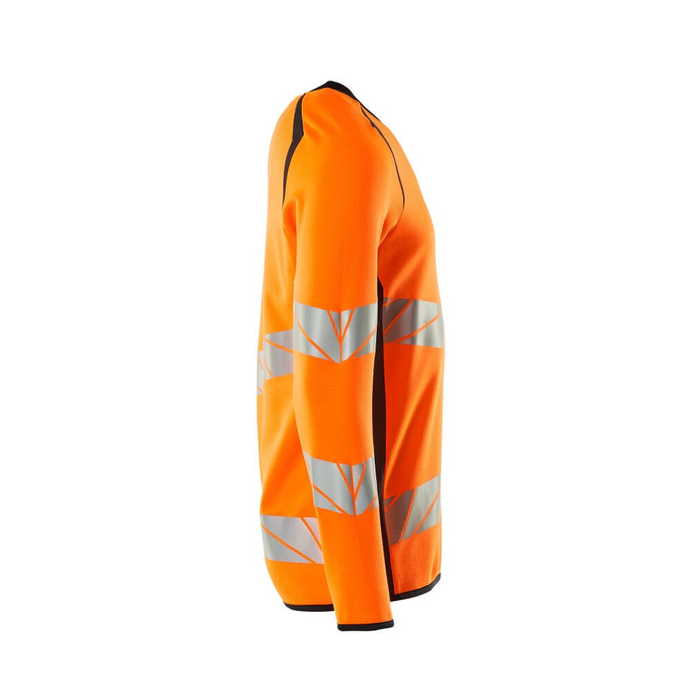 Hi Vis Orange-Dark Navy - Side - Mascot Mens Accelerate Safe Premium Two Tone Sweatshirt