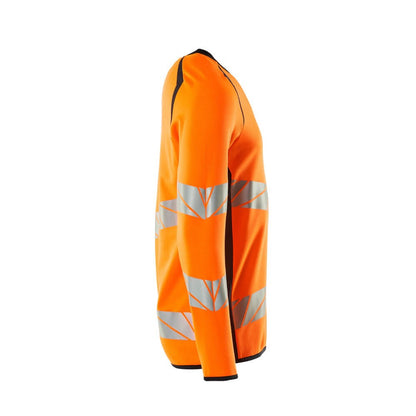 Hi Vis Orange-Dark Navy - Side - Mascot Mens Accelerate Safe Premium Two Tone Sweatshirt