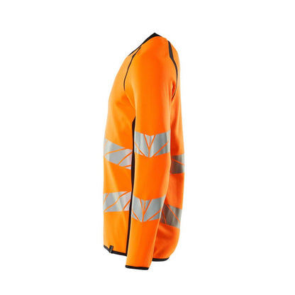 Hi Vis Orange-Dark Navy - Lifestyle - Mascot Mens Accelerate Safe Premium Two Tone Sweatshirt