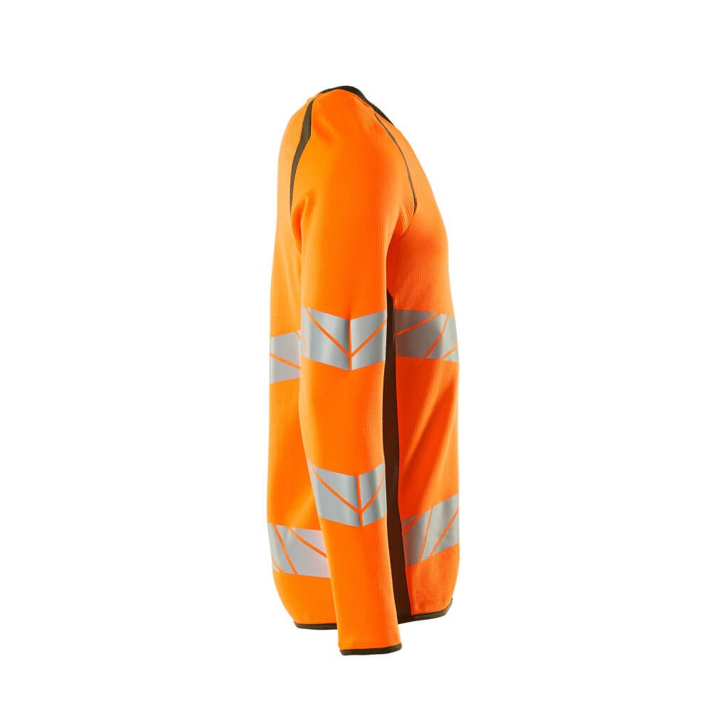Hi Vis Orange-Moss Green - Side - Mascot Mens Accelerate Safe Premium Two Tone Sweatshirt