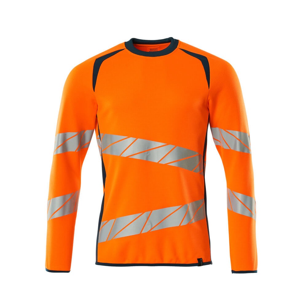 Hi Vis Orange-Dark Petroleum - Front - Mascot Mens Accelerate Safe Premium Two Tone Sweatshirt