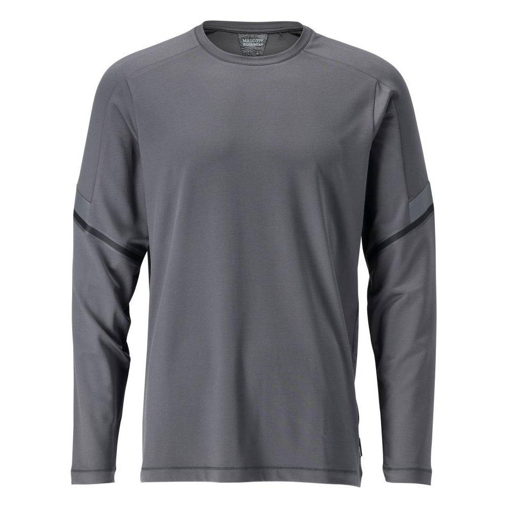 Stone Grey - Front - Mascot Mens Customised Long-Sleeved T-Shirt
