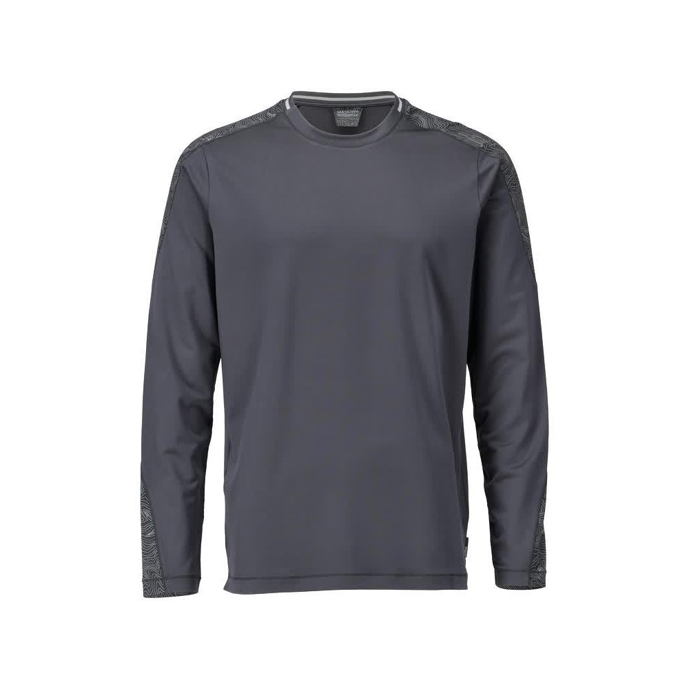 Stone Grey - Front - Mascot Mens Customised Long-Sleeved T-Shirt