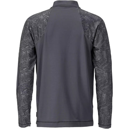 Stone Grey - Back - Mascot Mens Customised Half Zip Long-Sleeved T-Shirt