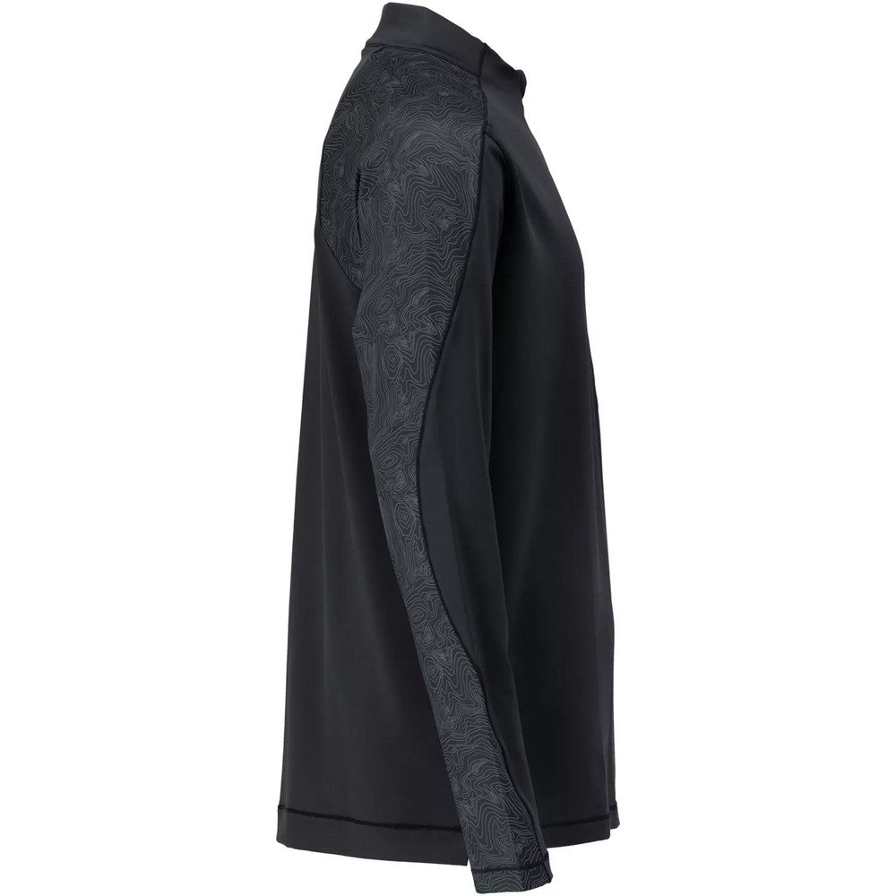 Black - Side - Mascot Mens Customised Half Zip Long-Sleeved T-Shirt