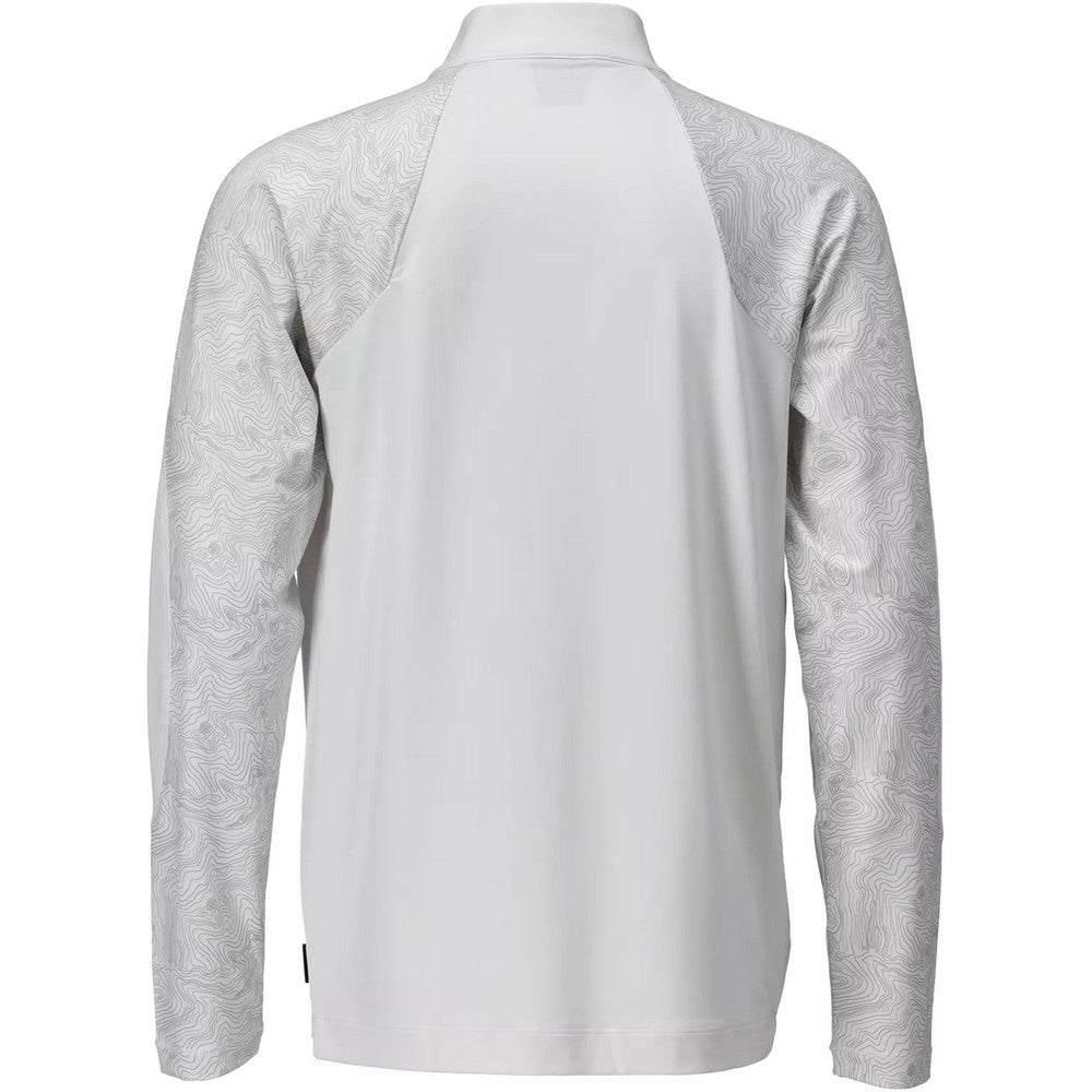White - Back - Mascot Mens Customised Half Zip Long-Sleeved T-Shirt