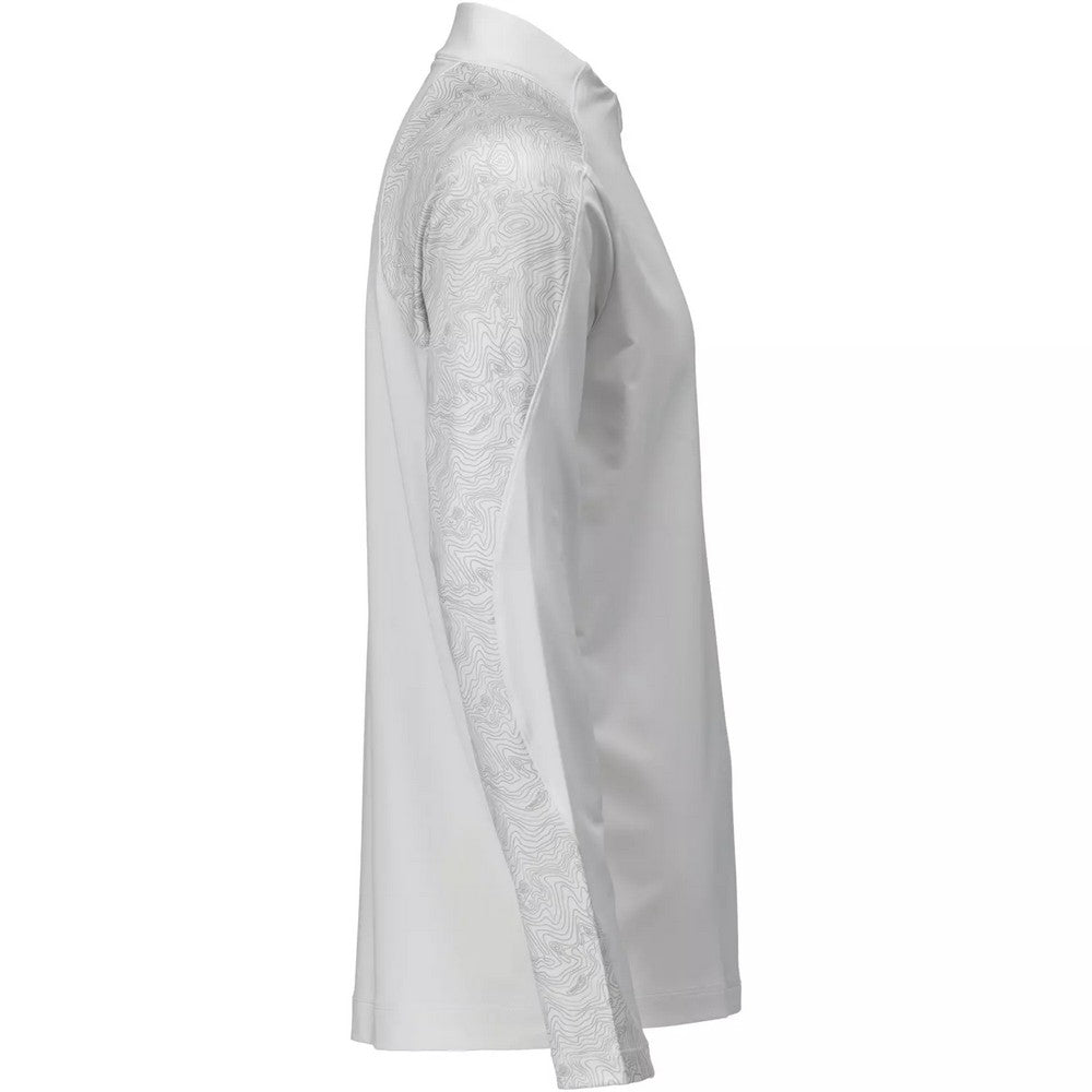 White - Side - Mascot Mens Customised Half Zip Long-Sleeved T-Shirt