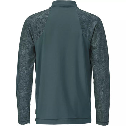 Forest Green - Back - Mascot Mens Customised Half Zip Long-Sleeved T-Shirt