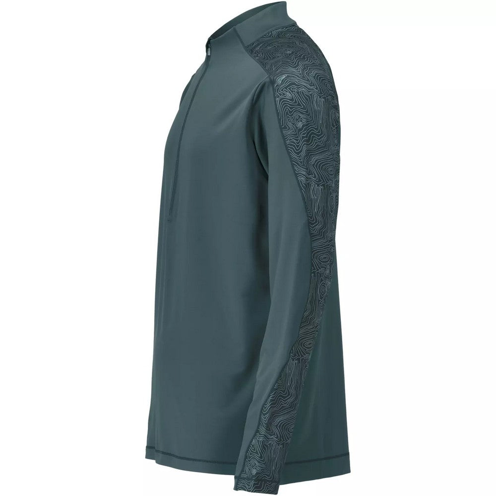 Forest Green - Lifestyle - Mascot Mens Customised Half Zip Long-Sleeved T-Shirt