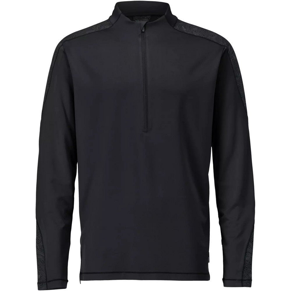 Black - Front - Mascot Mens Customised Half Zip Long-Sleeved T-Shirt