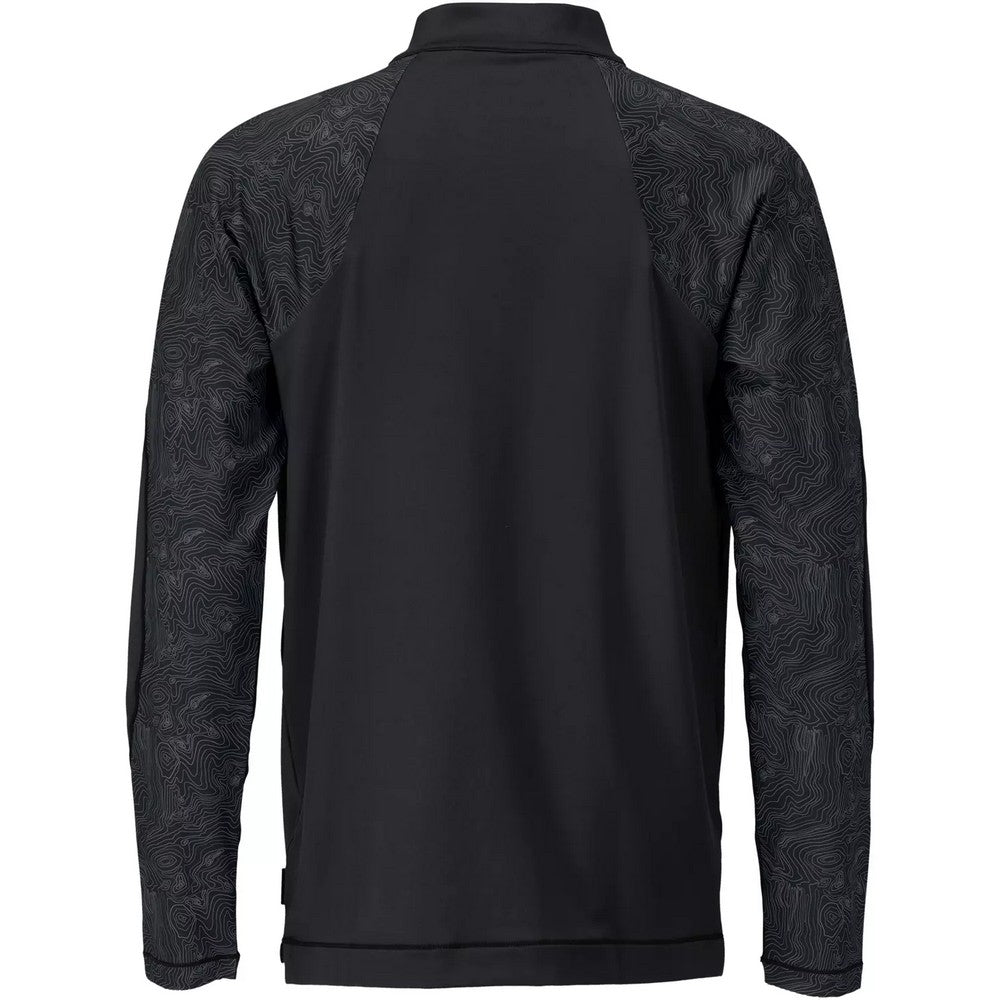 Black - Back - Mascot Mens Customised Half Zip Long-Sleeved T-Shirt