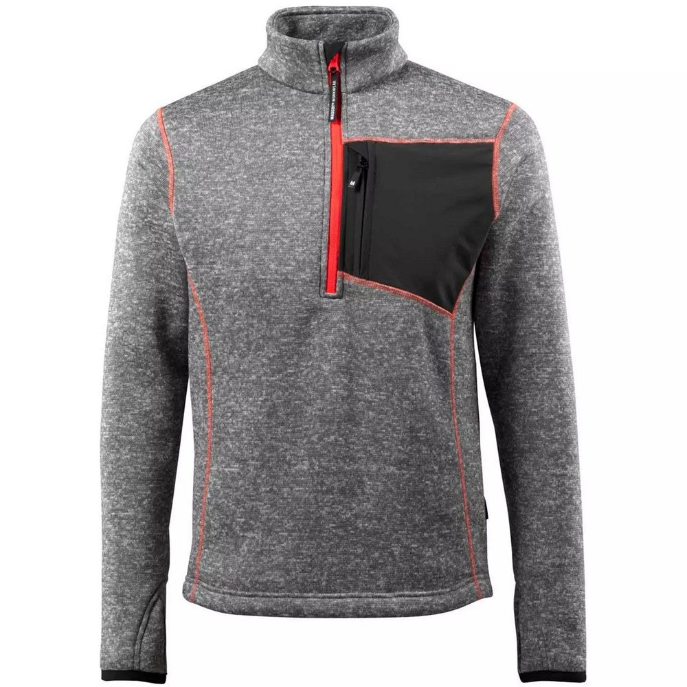 Grey Flecked - Front - Mascot Mens Hardwear Reims Knitted Half Zip Sweatshirt